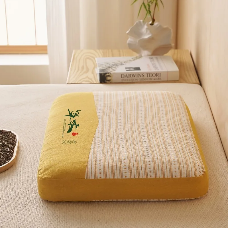 New Pure Cotton Color Strip Double Pillow Buckwheat Xiang Pill Mixed Pillow Cervical Spine Single Pillow 32x52cm