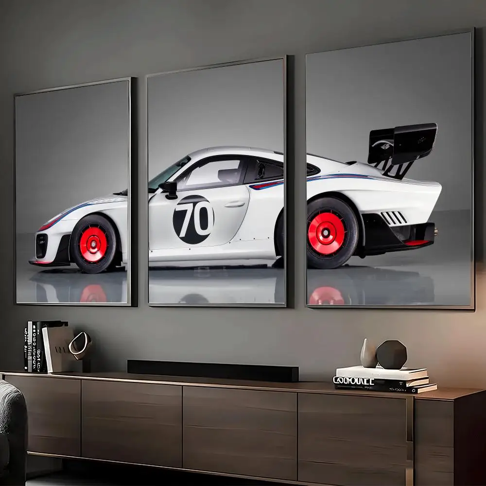 H-Hypercar Side View Painting Calligraphy Canvas Poster Set Wall Artwork Prints for Bedroom Living Room Home Decor Gift