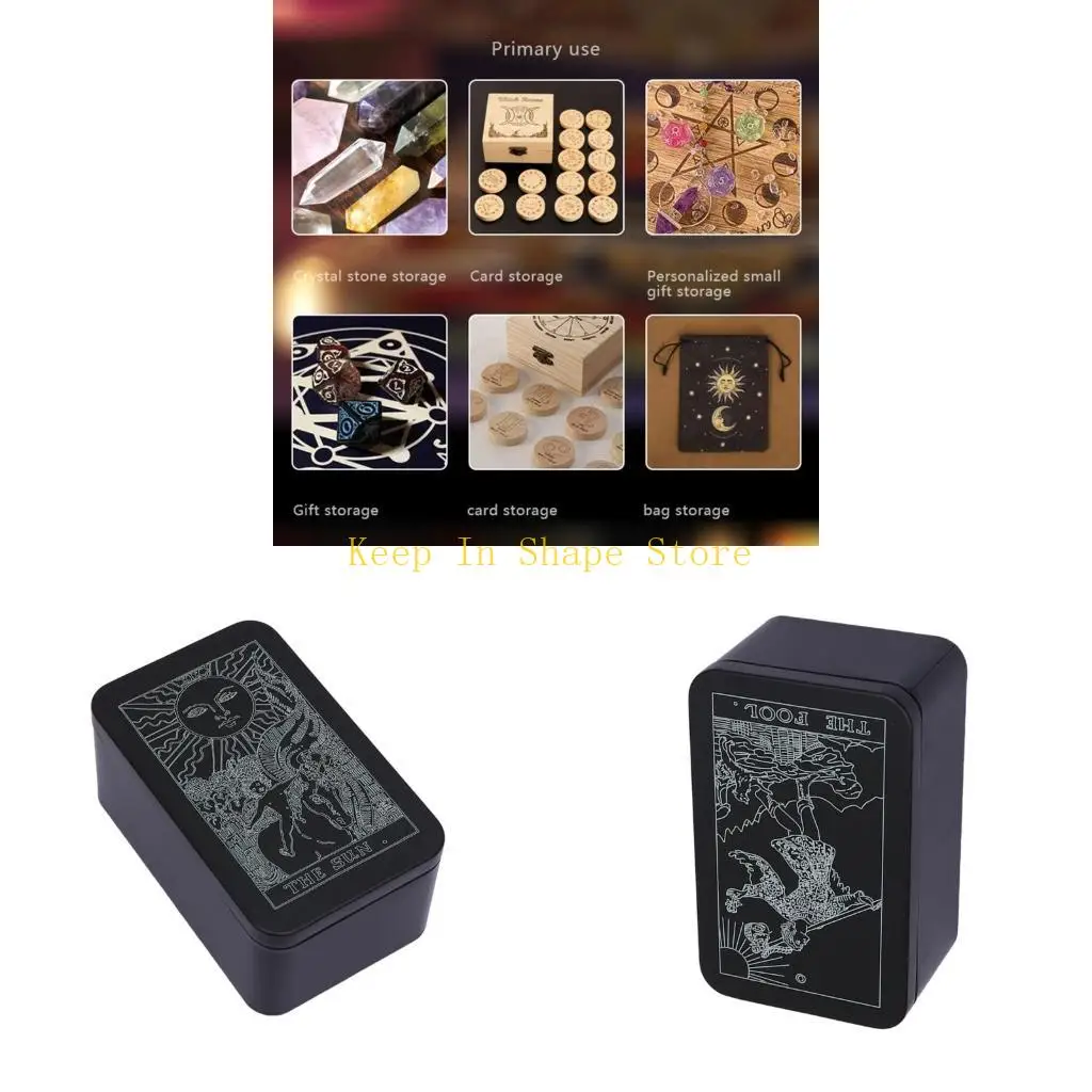 

U1JC прямоугольник Tarots Box Организаторы пьесы для хранения карты коробка для переноски монеты монеты