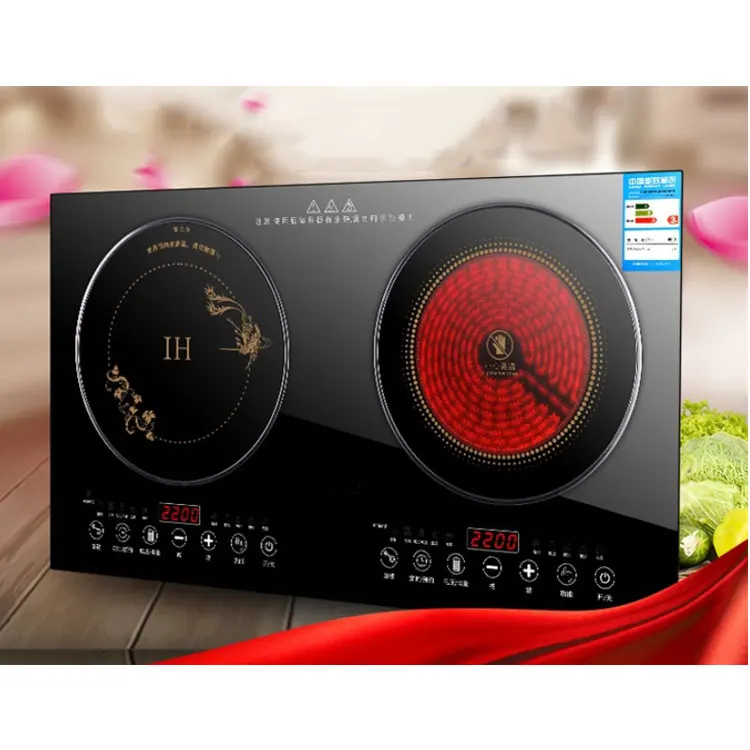 أجهزة المطبخ على سطح الطاولة معدات المطاعم 2200 وات 2 شعلة توفير الطاقة التعريفي