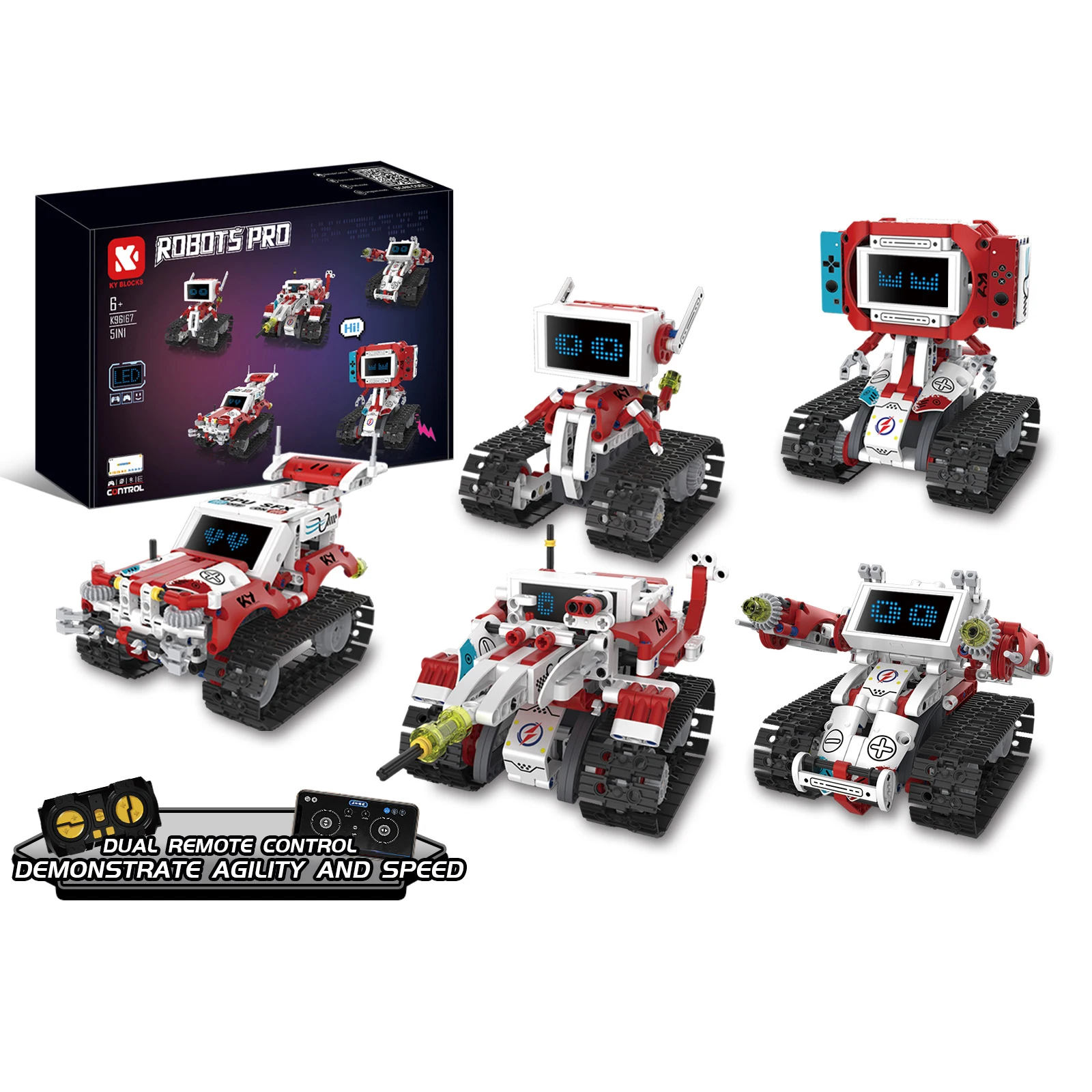 

Технический пульт дистанционного управления 5 в 1, деформированный робот, автомобиль, строительные блоки, городское приложение, радиоуправляемый автомобиль, танк, кирпичи, игрушки для детей, STEM, подарки «сделай сам»