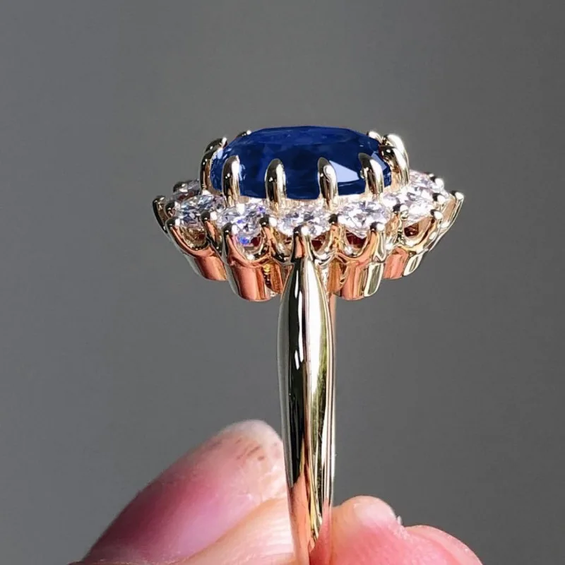 European and American New Personalized Sapphire Fashion Simple Women\'s Ring