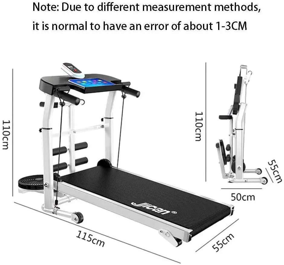 COOLBABY Aerobic Training Machines Treadmill Folding Mechanical Treadmill Multi-function Sit-up Running Machine Non-electric Tre