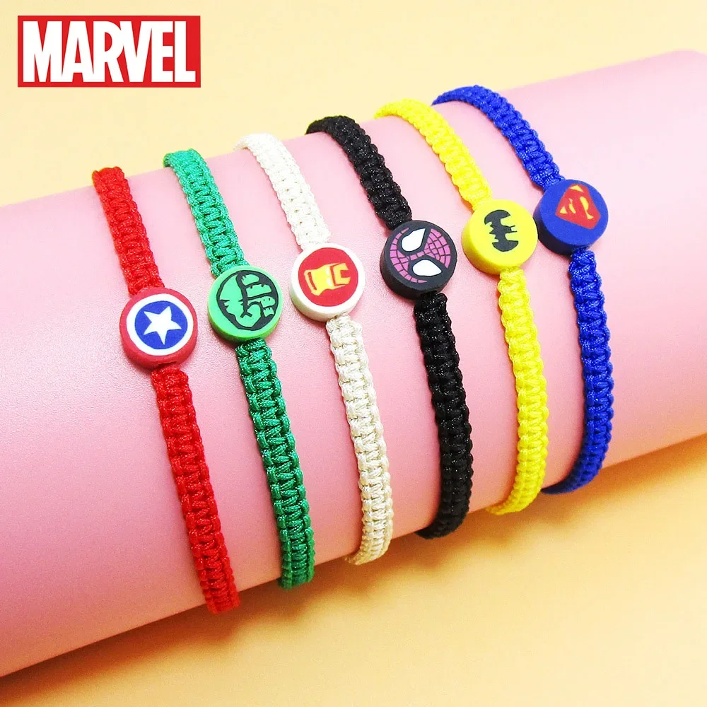 

Marvel Series Cartoon Bracelet Around Deadpool Spider-Man Captain America Woven Bracelet Bracelet Rope Jewelry Wholesale