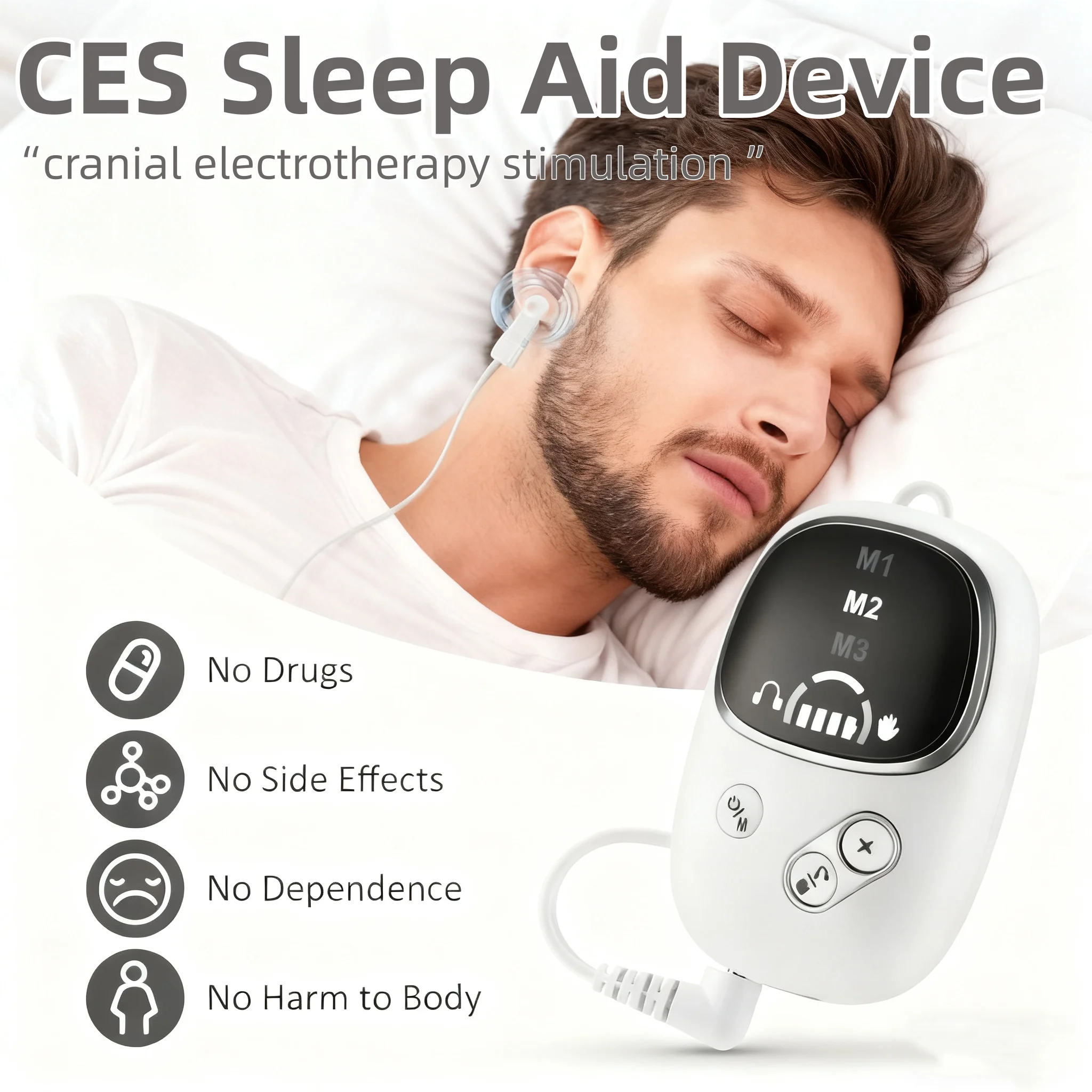

CES Vagus Nerve Stimulation Clip Ear Sleep Aid Device Relieve Insomnia Promote Fast Sleep Deep Sleep Anxiety Depression Reliever