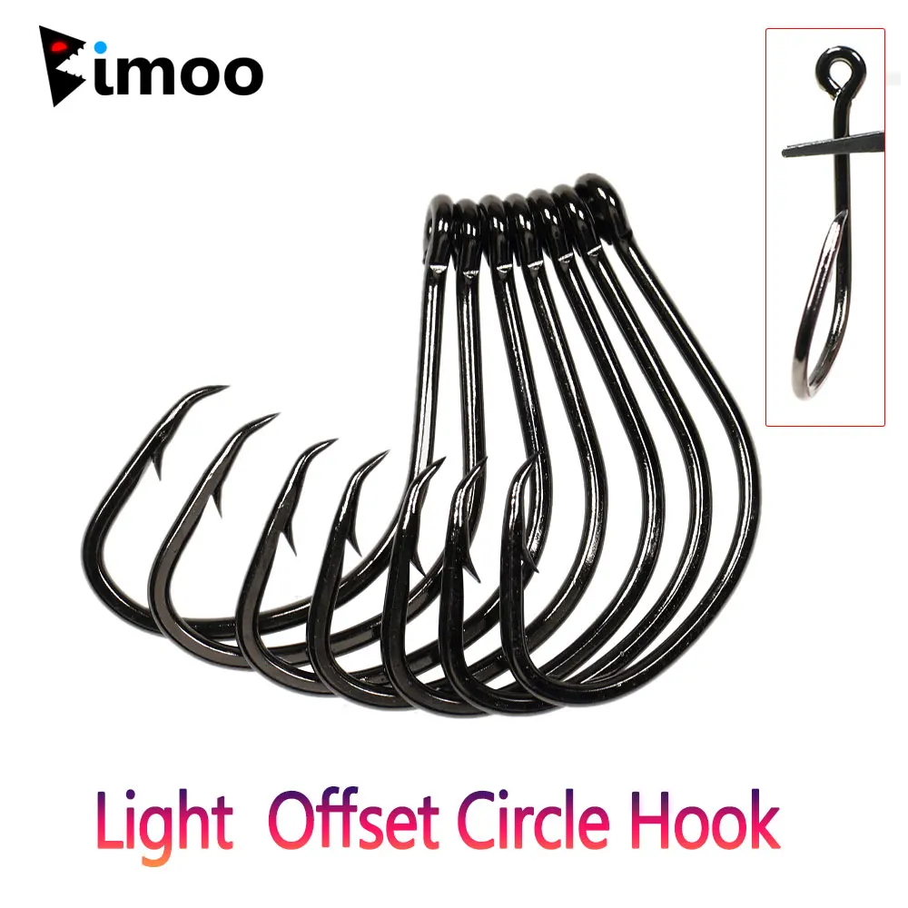 Bimoo 30PCS #1/0~#8/0 Light Offset Circle Fishing Hook For Live Bait Hook Saltwater Fishing Freshwater Fishing Big Game Fish