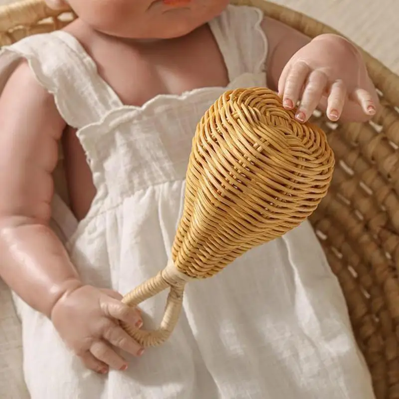 Infant Weep Tear Rattles Baby Rattan Mobile Toy Bed Bell Educational Toys Safe Food Grade Hammer Musical Weaving Rattan Rattles