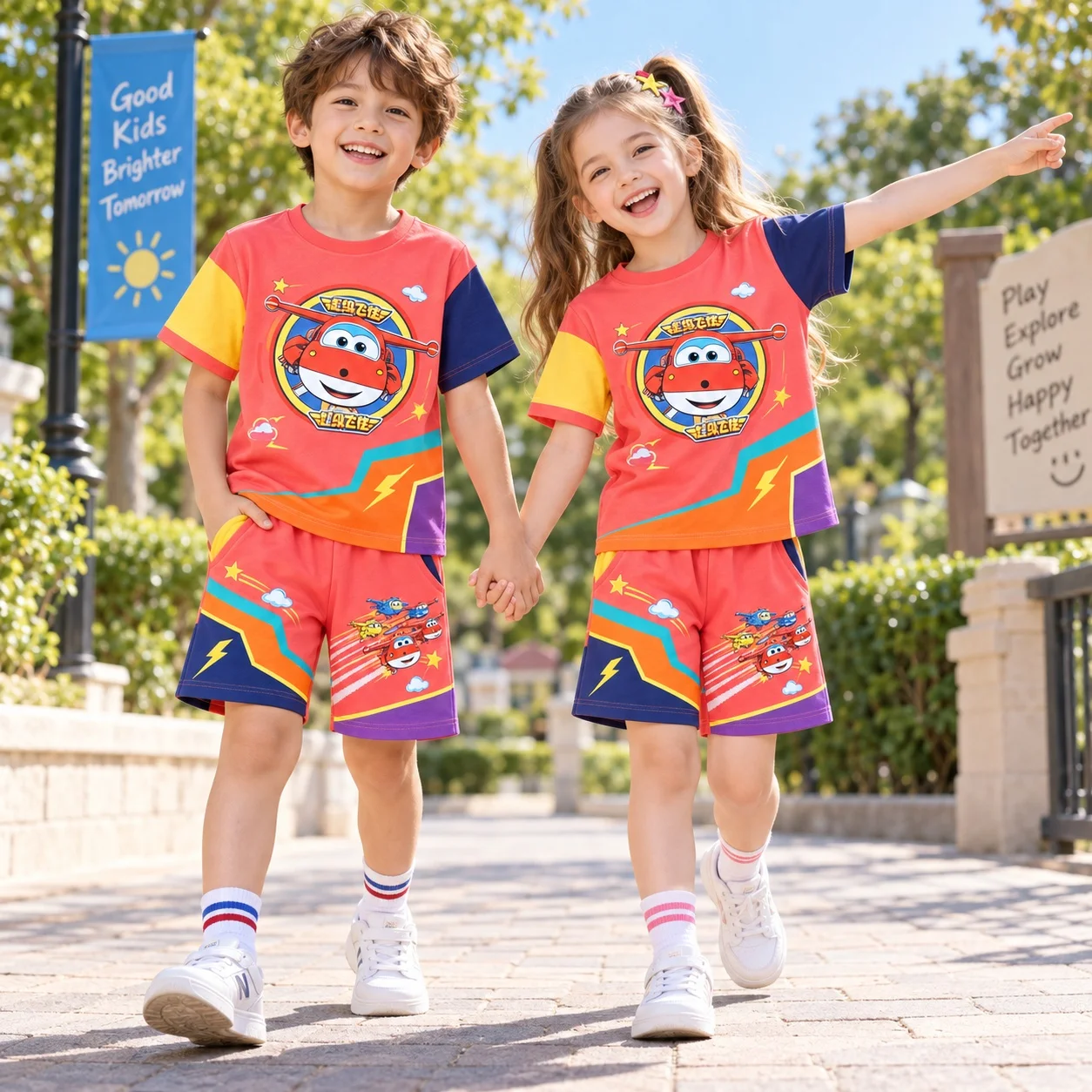 Kids Outdoor Clothing - Camiseta y pantalones cortos con estampado