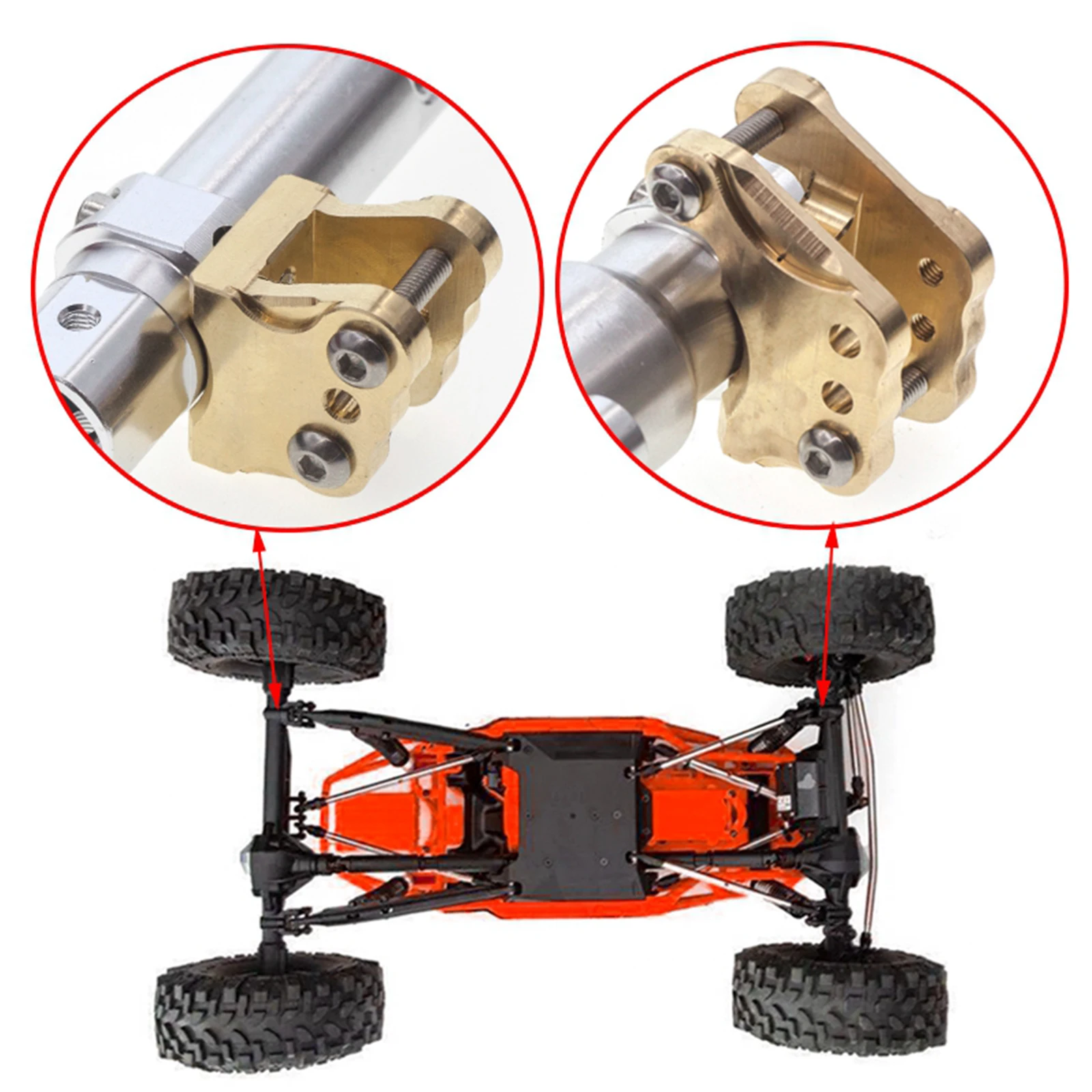 Upgrade for Axial 1/10 RBX10 Ryft 4WD  Brass Tie Rod Fixed Code Counterweight AXI03005 Crawler Car Part Modification Kits