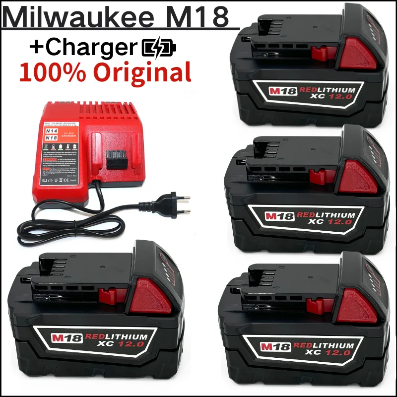 100%For Milwaukee M18 18V 12000mAh 18650 Lithium Replacement Battery For Milwaukee 48-11-1860 48-11-1850 48-11-1840 Tool Battery