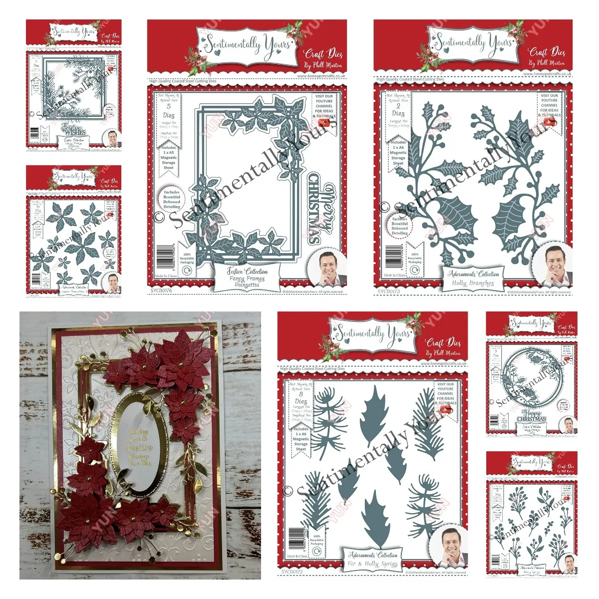 

Mistletoe Holly Branches Fancy Frames Poinsettia Photo Decor Metal Cutting Dies DIY Scrapbooking Festive Card Flower Sticker Die