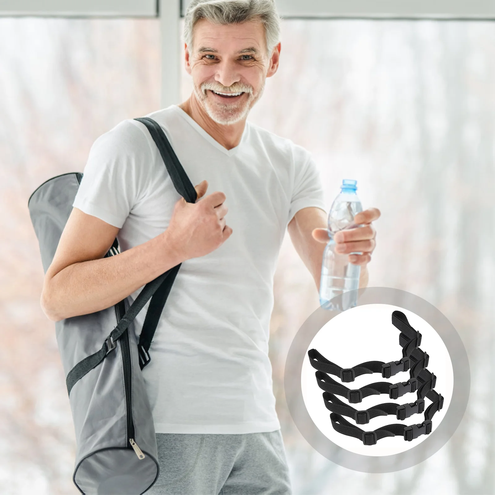 4 Stuks Quick Release Gesp Riem Bagage Riemen Vastbinden Verstelbare Ring Korte Quick Release Gesp Riem