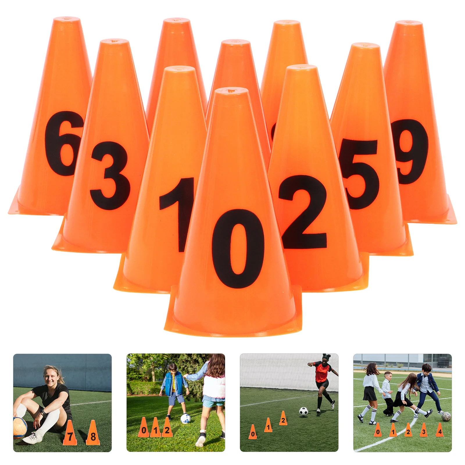 

1Set Plastic Soccer Cones Reusable Numbered Training Cones for Sports Practice Agility Exercises Roller Skating Backyard