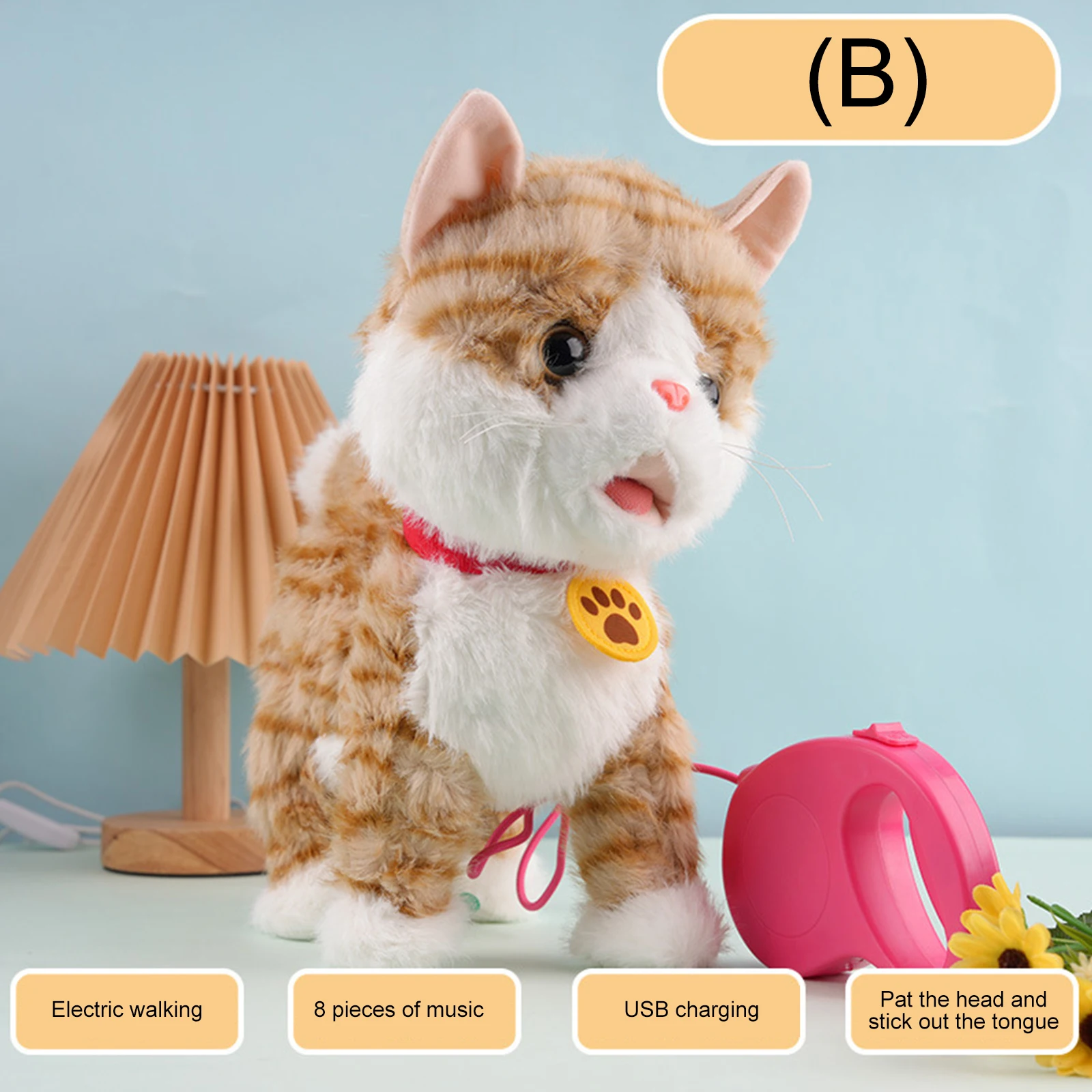 Elektronisch interactief knuffel met afstandsbedieningsriem Interactief hond knuffeldier voor kinderen vanaf 4 jaar