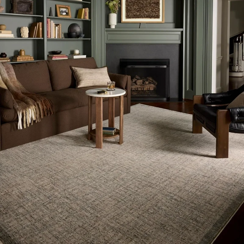 

Retro Brown Living Room Carpet Large Size Soft Sofa Coffee Table Floor Mat Luxury Bedroom Bedside Carpet Simplicity Decor Ковер