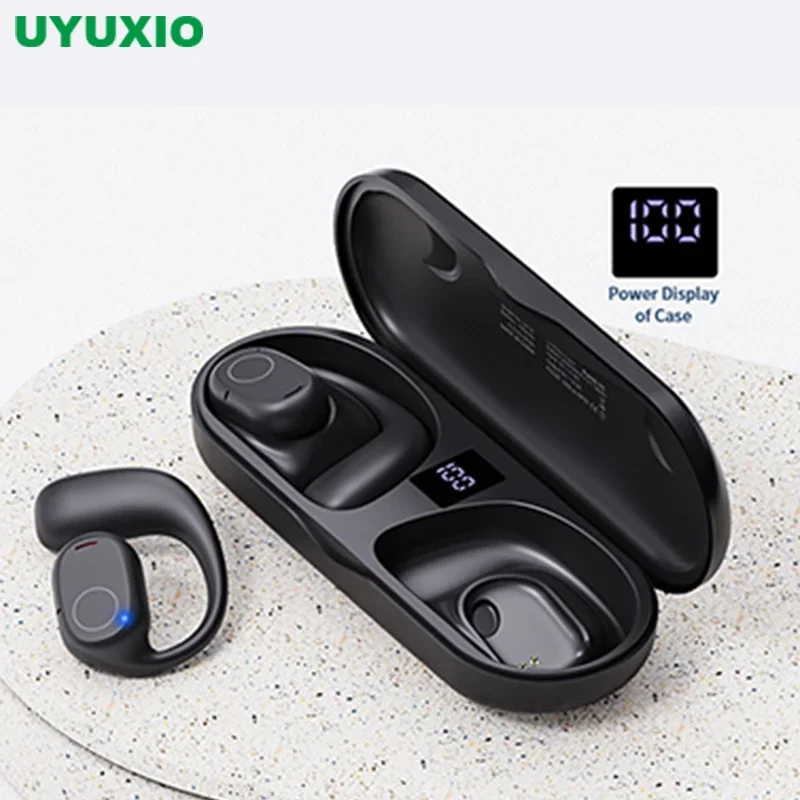 

UYUXIO Wireless Earbuds OWS Open Ear Ear Buds with Digital Display BT 6.0 Headphones 40 Hours Playtime Earphone for Sports
