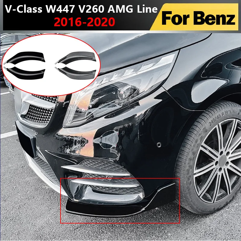 

Для Mercedes-Benz V-Class W447 V260 AMG Line 2016-2020 передний бампер, спойлер, сплиттер, крышка, передняя лопата, объемный комплект кузова