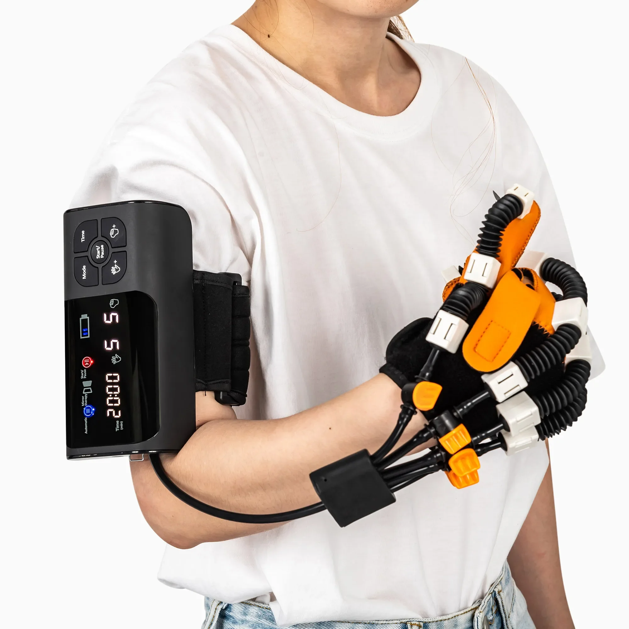 Intelligent rehabilitation mitten and Stroke hemiplegia finger trainer Pneumatic hand function rehabilitation robots