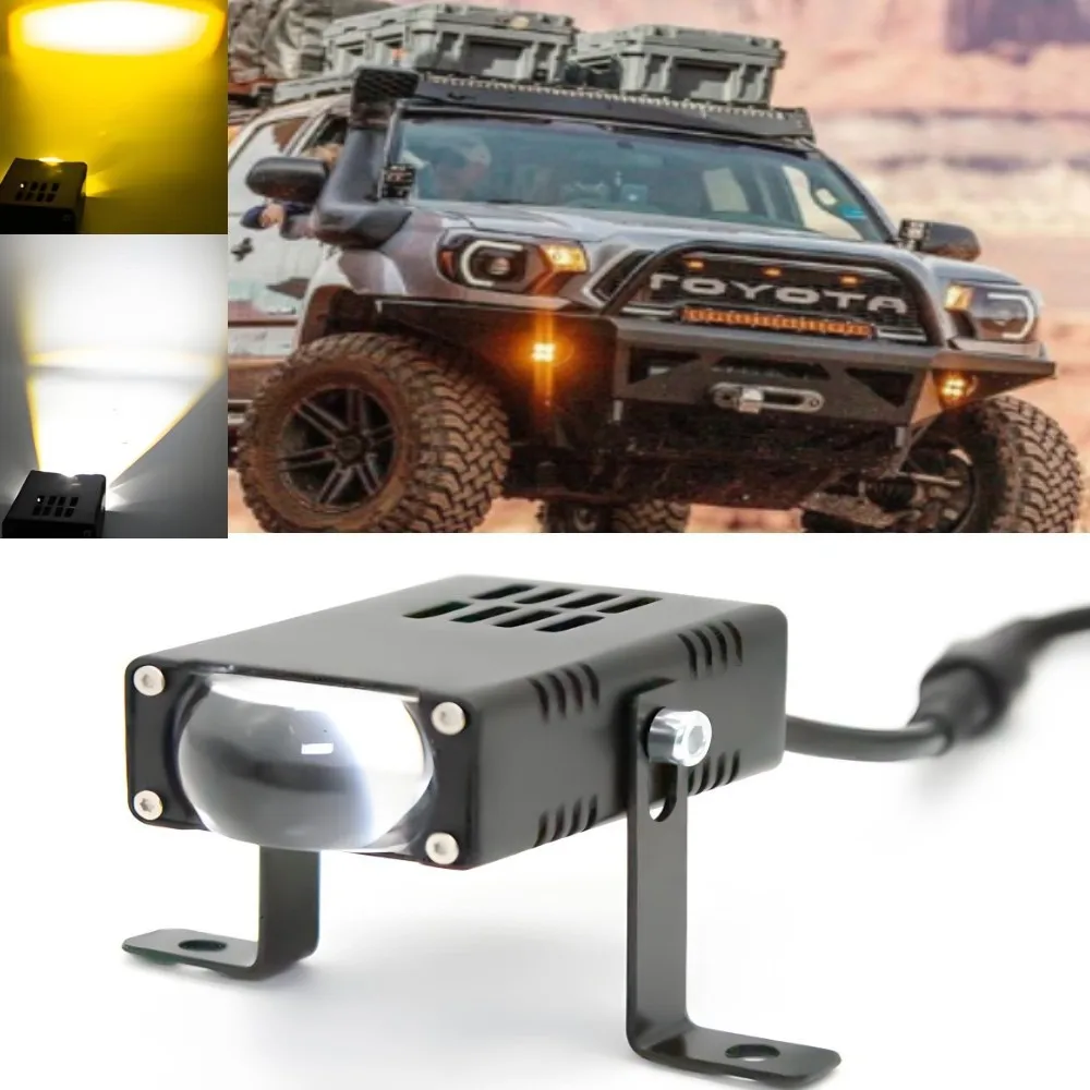 

2.5 inch Grille Lights LED Headlight Mini Fog Light Dual Color Spotlights with Fan for Cars Truck Trailer Offroad 12V-80V