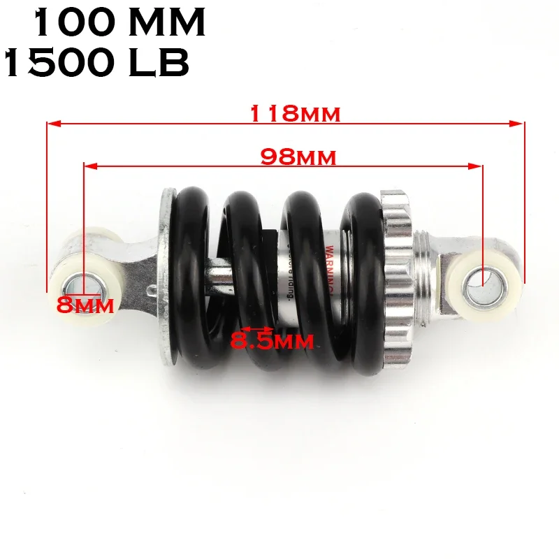 100mm 180mm 200mm 1500LB universal mola amortecedor traseiro suspensão ajustável amortecimento para ATV Quad sujeira pit Pro moto