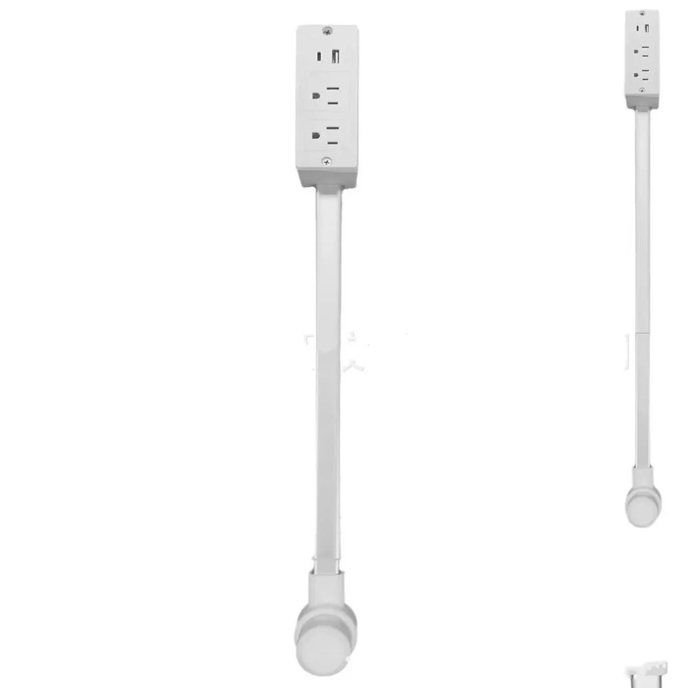 Rotates 180° Electrical Outlet Extender White Adjustable Length Flat Plug Power Strip Punch-free Power Socket Expander