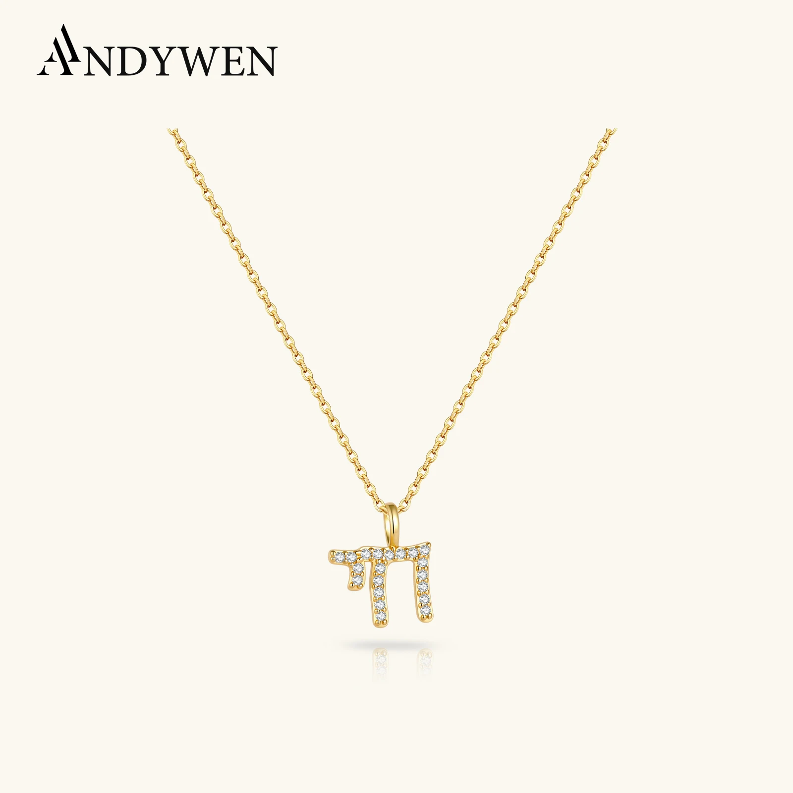 

ANDYWEN 925 Sterling Silver Symbol Pendant with CZ Zircon Necklace 2026 Trendy Fine Luxury Women Daily Party Jewelry Gift