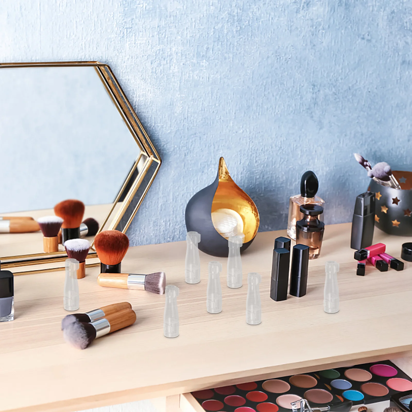 10 Stück Make-up-Pinsel-Schutzhüllen, transparente, runde Staubschutzhüllen aus Kunststoff für die Aufbewahrung von Pinseln auf Reisen