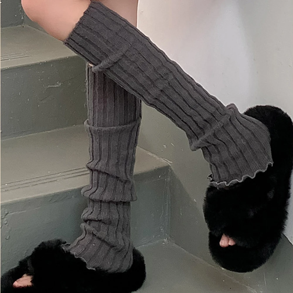 1pair Lolita Long Socks for Women Leg Warmers Knitted Stockings Warm Foot Cover Arm Leg Warmer Winter Crochet Socks Boot Cuffs