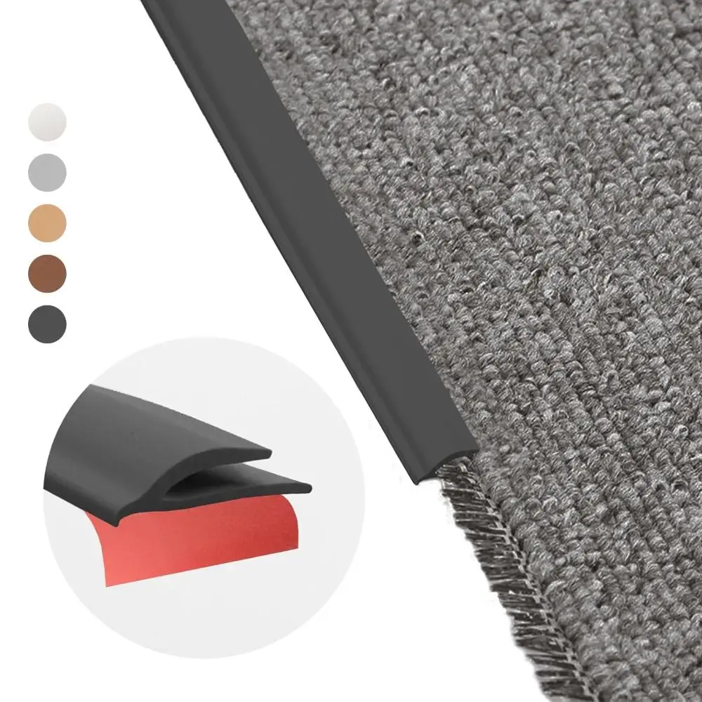PVC Carpet Edge Trim Strip Self Adhesive Cuttable Rug Edge Protector Flexible Waterproof Threshold Strip Carpet to Tile