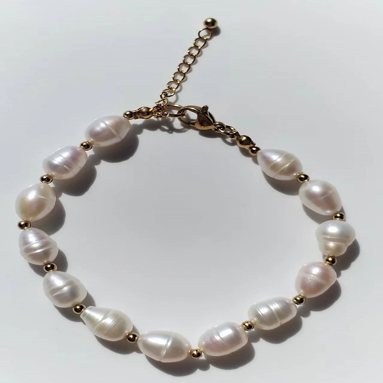 

18K Gold Plated irregular fresh water pearl bracelet for women's new unique natural pearl bracelet jewelry girl birthday gift