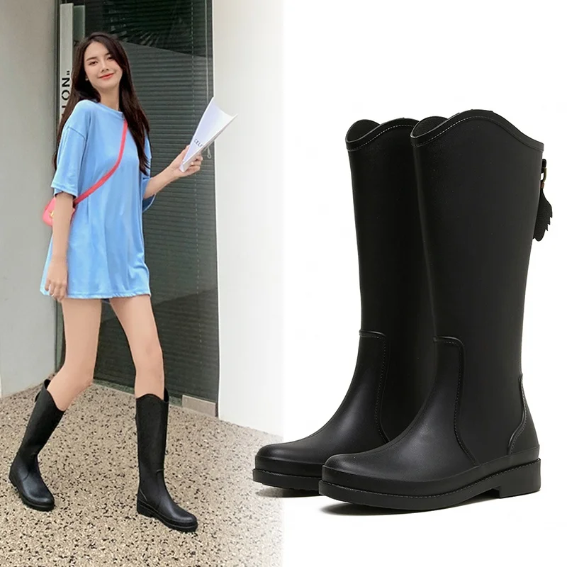 Rain Boots for Women, Water Shoes, Non-Slip, Outer Wear Tube, Rubber Work Shoes, Adult Fashion, New, Summer