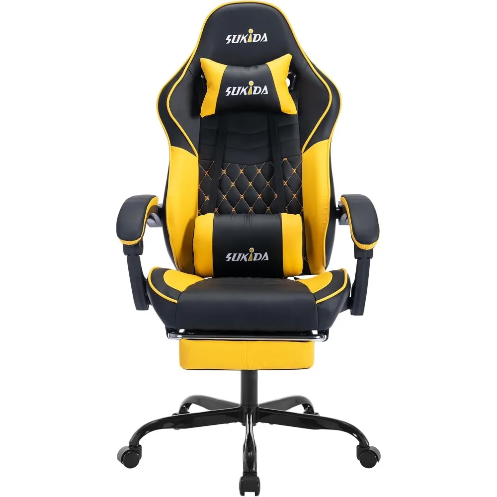 

Ergonomic Video Gamer Chairs Gaming Computer Chair Gamer Chairs for Adults Massage Lumbar Support Swivel Height Adjustable Headr