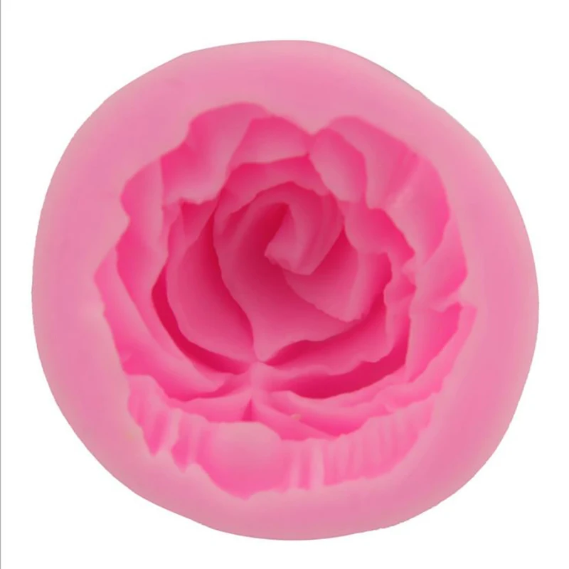 3D Flower Rose shape Silicone Fondant Soap Cake Mold Cupcake Baking Tool