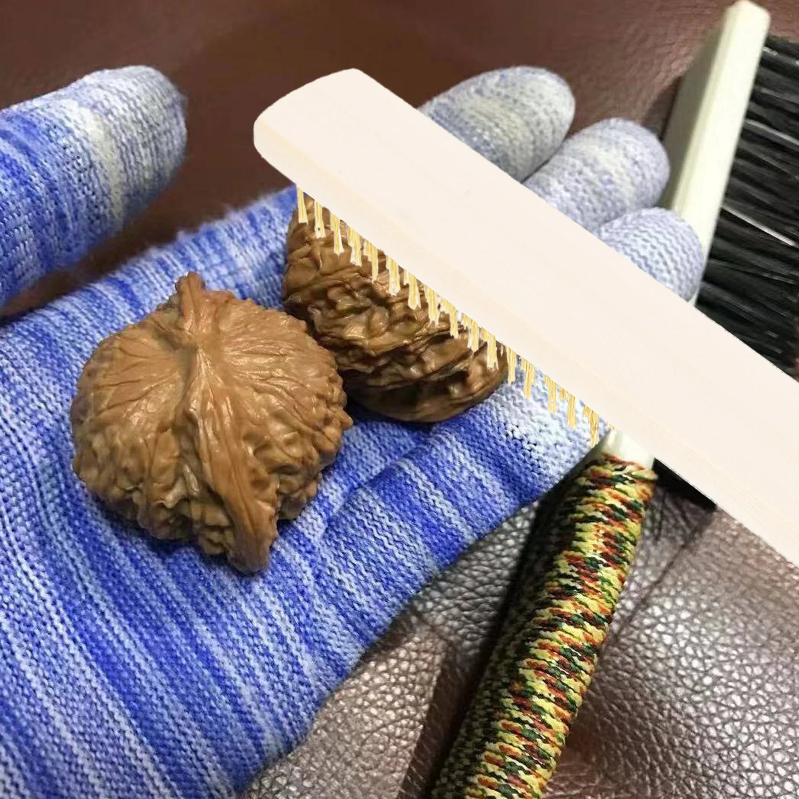 

3 Pcs Multi-Purpose Metal Brush Set With Wooden Handle Copper Wire Brushes For Cleaning