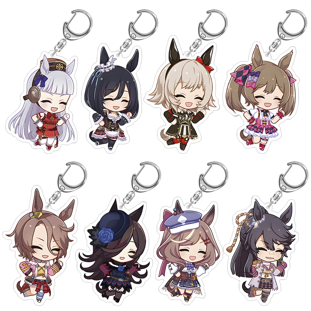 

Uma Musume Pretty Derby Tokai Teio Silence Suzuka Gold Ship Mejiro McQueen Vodka Daiwa Scarlet Chibi Acrylic keychain pendant