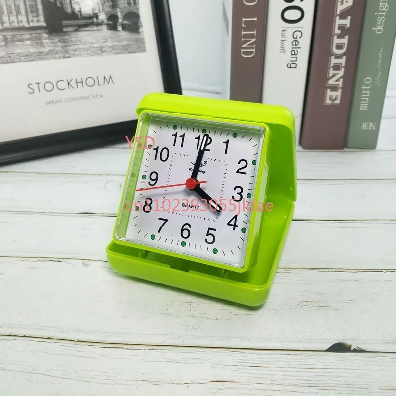 Travel Analog Alarm Clock, Portable Foldable Desk Clock for Students & Bedroom