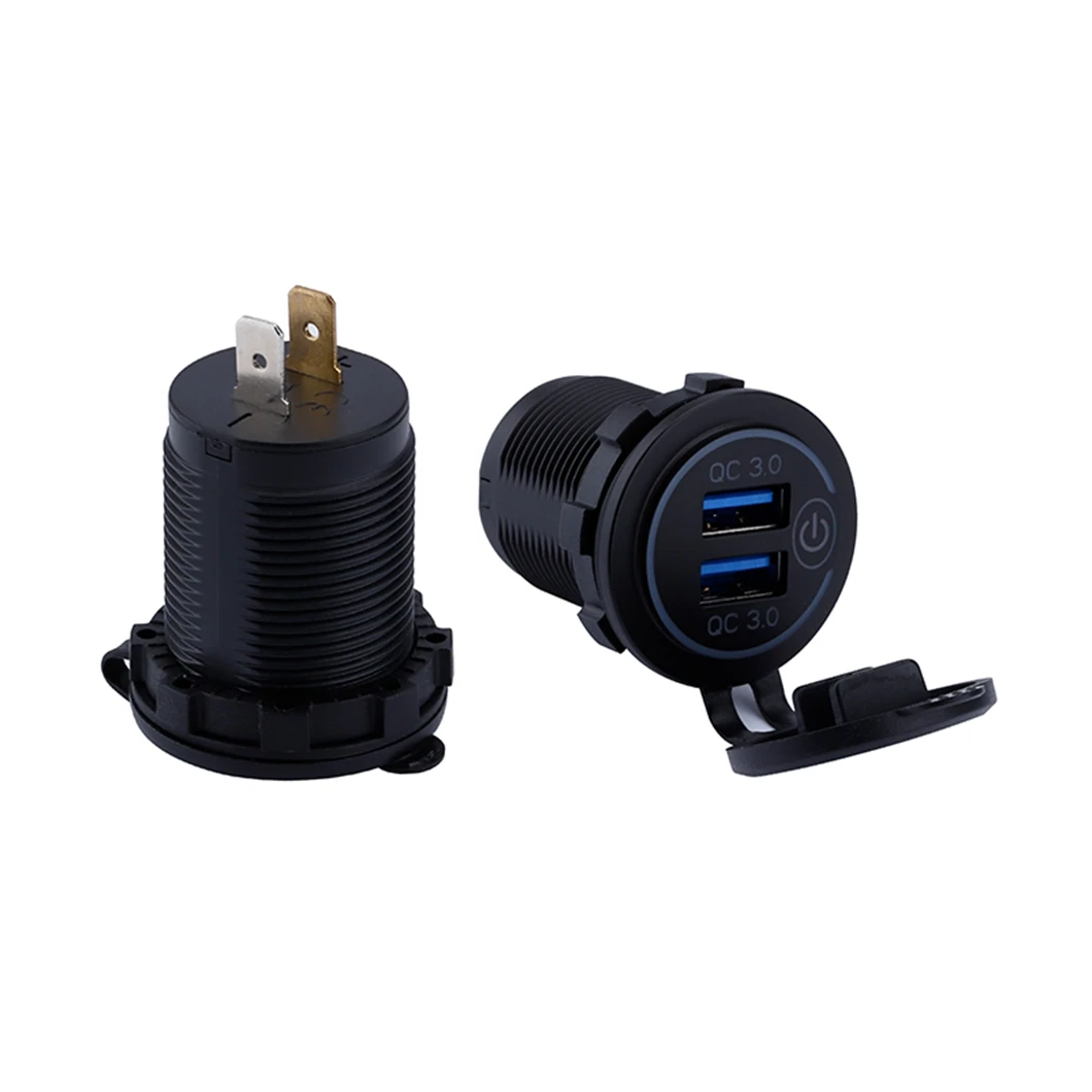 Hand Touch Dual Port USB QC3.0 Plug Outlet Car Charger USB Fast Charging For Mobile Phone Tablet GPS Digital Camera