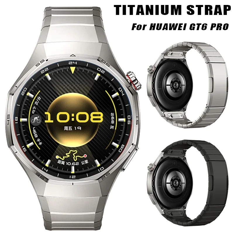 

Offical No Gaps Titanium Strap For Huawei Watch GT6 Pro Metal Quick Button Disassembly Metal Bracelet For Huawei GT6 Pro 46mm