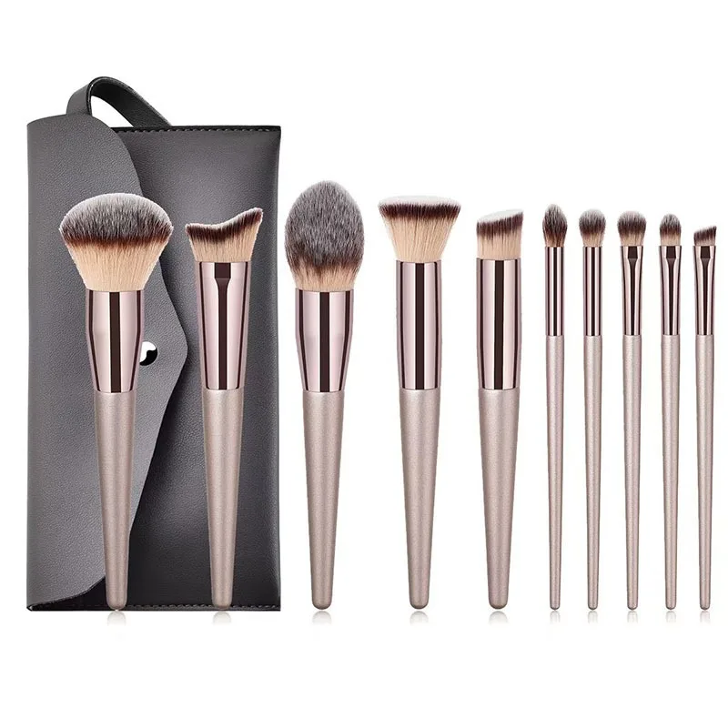 20/10 Pcs Champagne Gold Makeup Brushes Complete Set of Foundation Loose Powder Blush Concealer Eye Shadow Professional Set