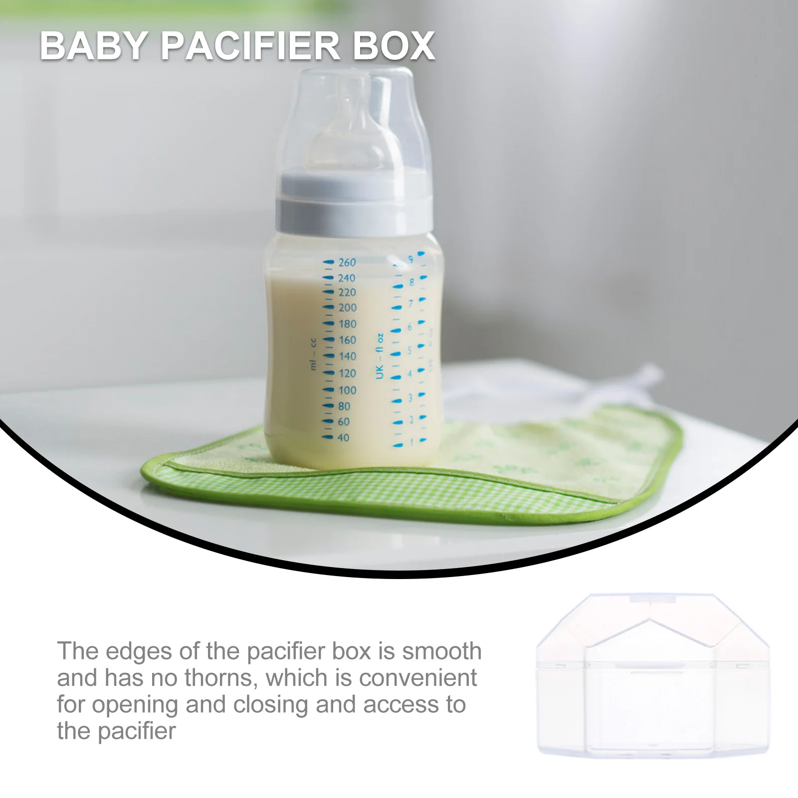 10Pcs Pacifier Storage Box Baby Premium PP Material Portable Safe Case for Pacifier Clips and Small Accessories Transparent