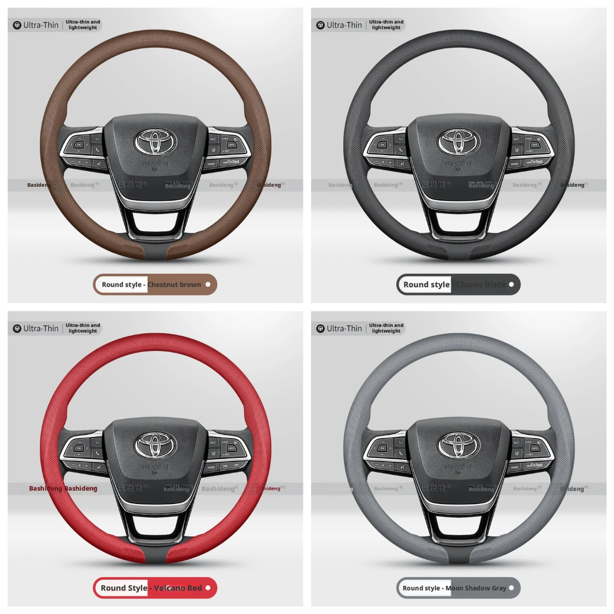 Ultra-Thin Luxury Anti-Slip Breathable Car Steering Wheel Cover For TOYOTA Hilux Corolla Tacoma Camry Yaris C-HR RAV4 Sienna