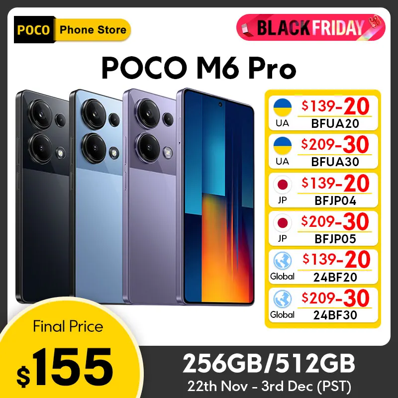 POCO M6 Pro Global Version Helio G99 Ultra 120Hz Flow AMOLED 64MP Triple Camera with OIS 67W turbo charging