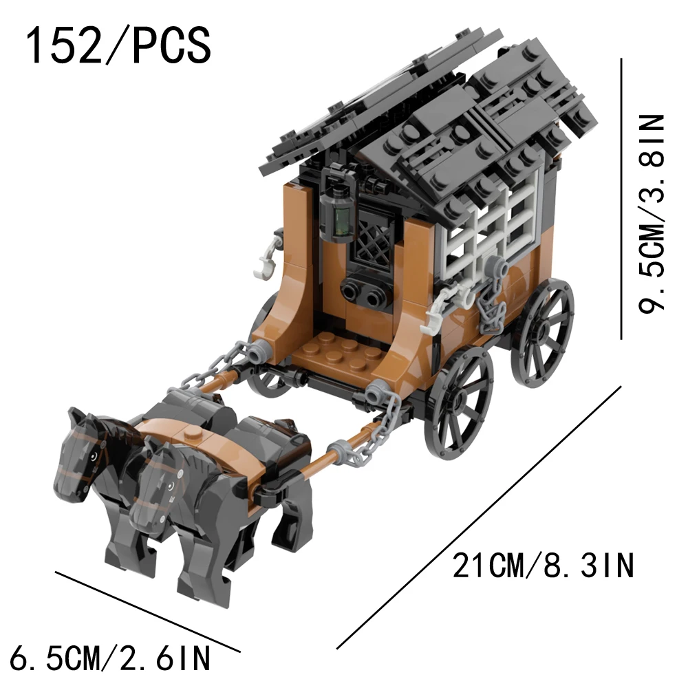 MOC Building Blocks Assembly Toy Set Medieval Carriage Series Carriage Town Model DIY Building Blocks Toy Festival Gift