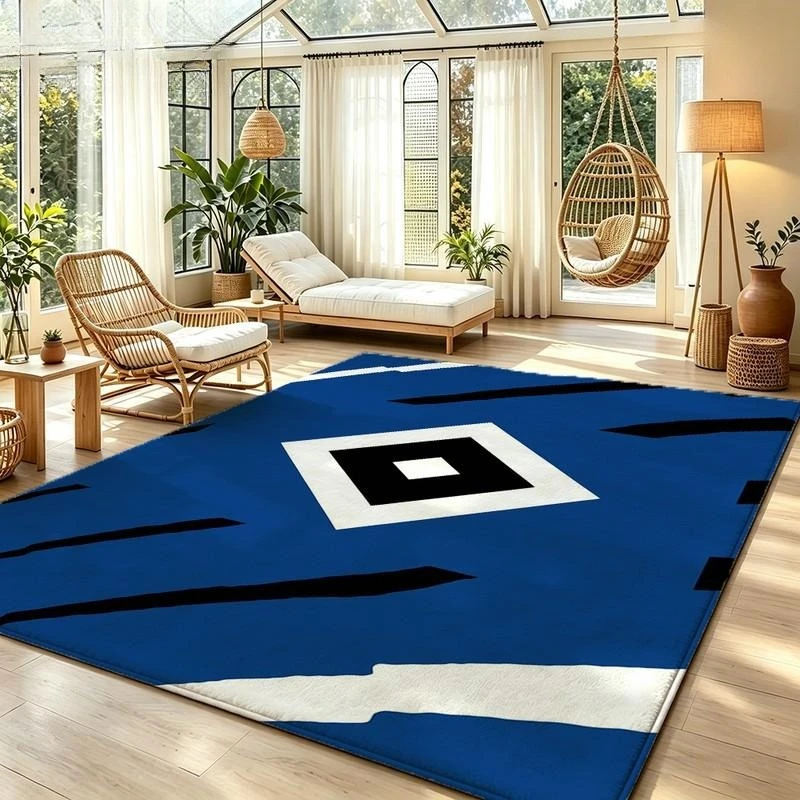 Modern Geometric Checkered Rug Large Soft Non Slip Washable Floor Carpet Abstract Houndstooth Chevron Home Decor for Living Room