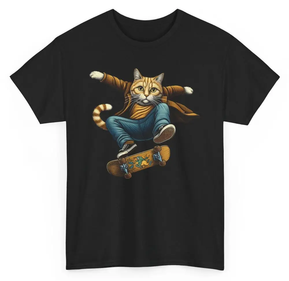 

Cute Cat Skateboarding T-shirt - Skater Kitten Skateboard Sports Graphic Tee