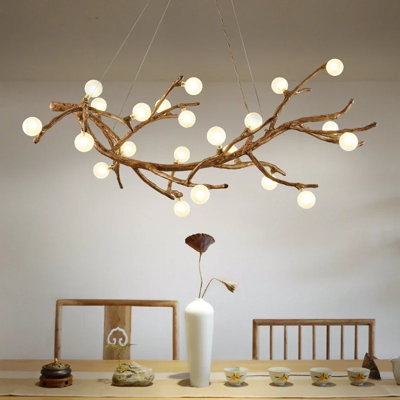 

Vintage Tree Branches Chandelier Resin Pendant Lights for Living Room Home Decor Lustres Led Light Fixtures