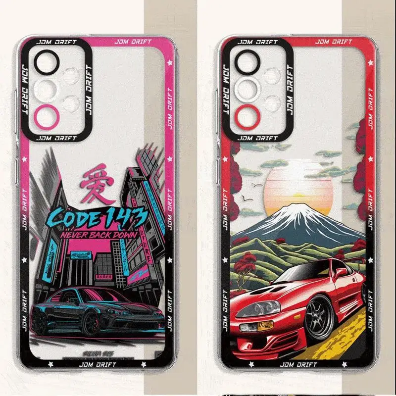 CAR-JDM Case for Samsung Galaxy A35 A55A53 A54 A73 A34 A33 A25 A24 A13 A14 A15 5G Transparent Soft