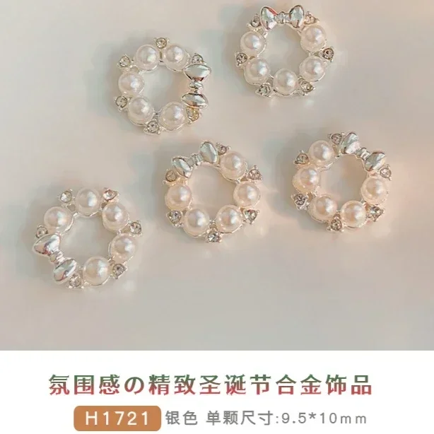 Pearl Wreath Bowknot Butterfly Star Christmas Flat Rhinestones Fish Metal Alloy Jewelry Nail Art Decoration Manicure Accessories