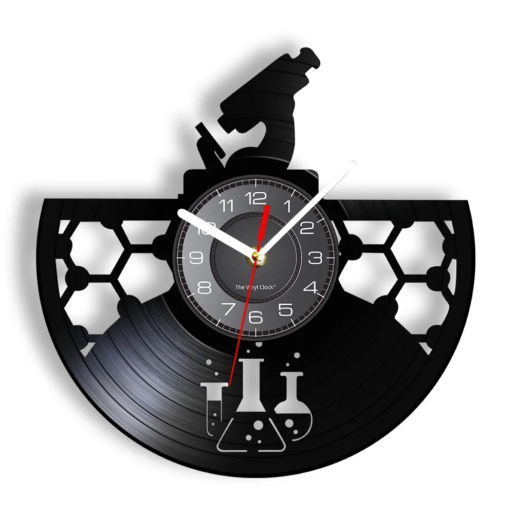 Chemistry Vinyl Record Wall Clock Silent Non Ticking Wall Watch Biochemistry Classroom Study Art Decor Gift For Chemistry Major