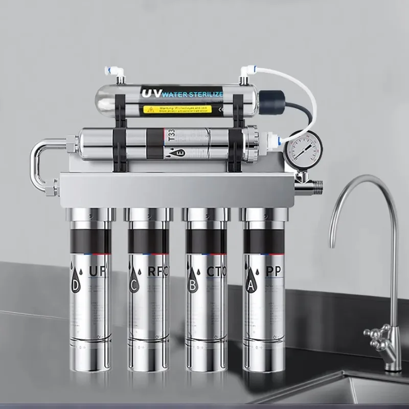 Filtro de Agua UV de 6 Etapas al por Mayor, Filtro de Agua Magnético Mineral Bajo Fregadero, Purificador de Agua Doméstico para Beber en Casa